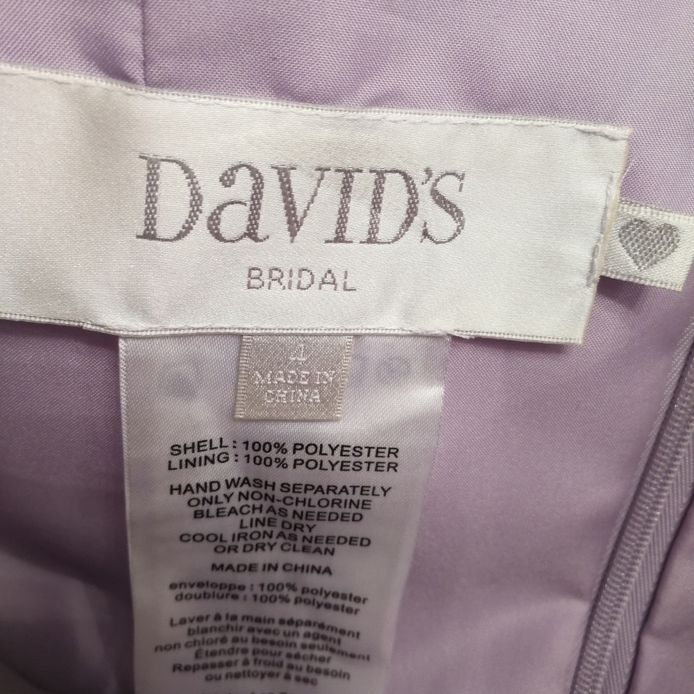 David's bridal lilac dress